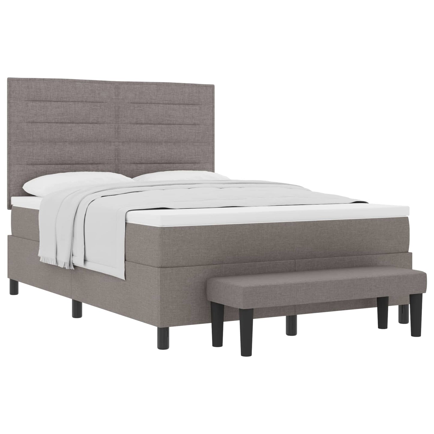 vidaXL Κρεβάτι με ελατήρια με στρώμα Taupe 140 x 190 cm ύφασμα
