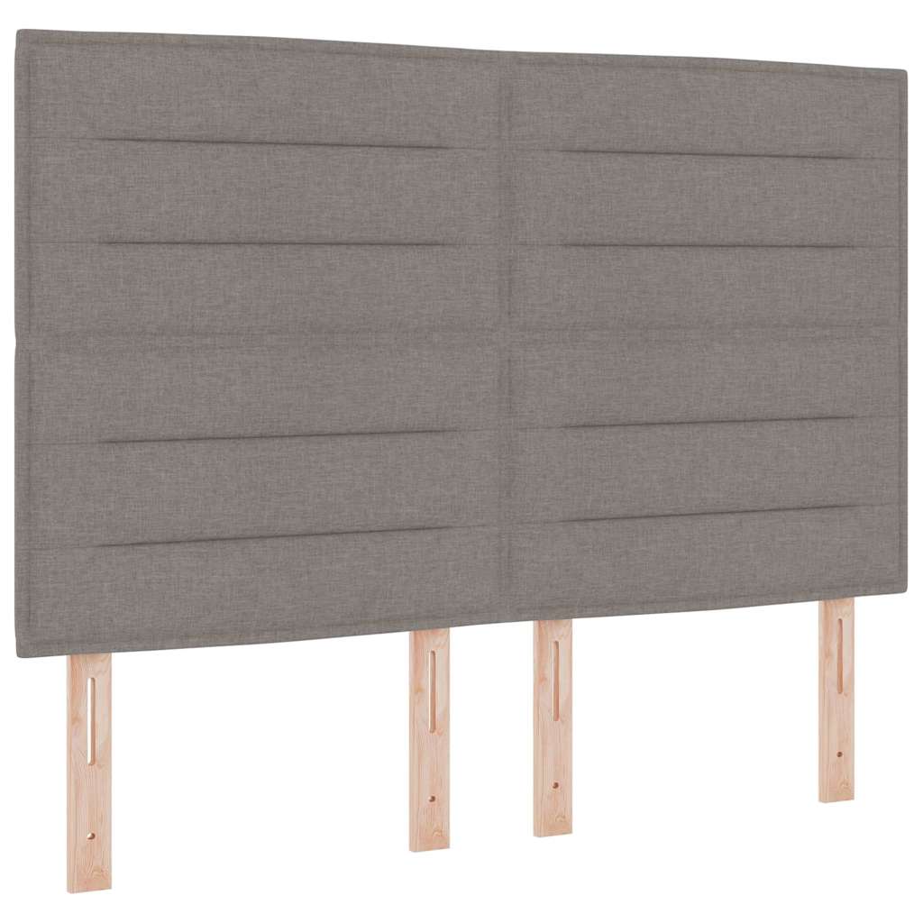 vidaXL Κρεβάτι με ελατήρια με στρώμα Taupe 140 x 190 cm ύφασμα