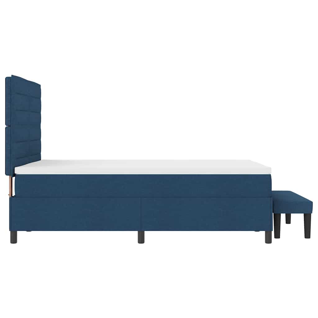 vidaXL Κρεβάτι με ελατήρια με κεφαλάρι Μπλε 140 x 200 cm ύφασμα