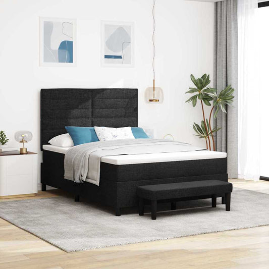 vidaXL Κρεβάτι με ελατήρια με κεφαλάρι Μαύρο 160 x 200 cm ύφασμα
