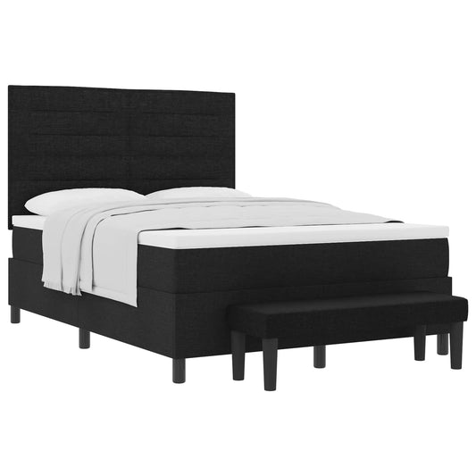 vidaXL Κρεβάτι με ελατήρια με κεφαλάρι Μαύρο 160 x 200 cm ύφασμα