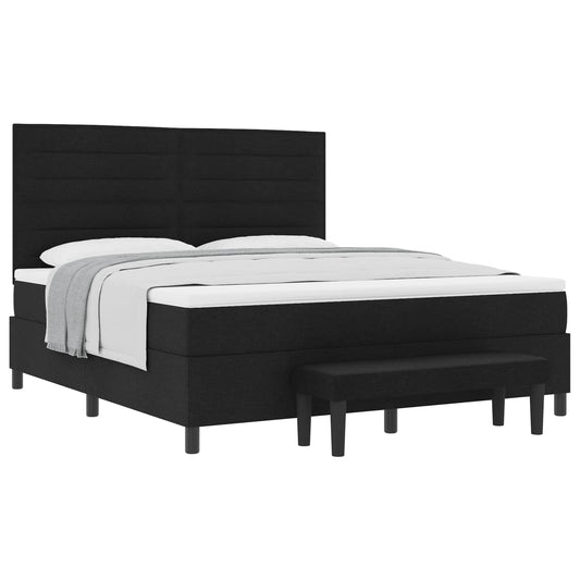 vidaXL Κρεβάτι με ελατήρια με κεφαλάρι Μαύρο 180 x 200 cm ύφασμα
