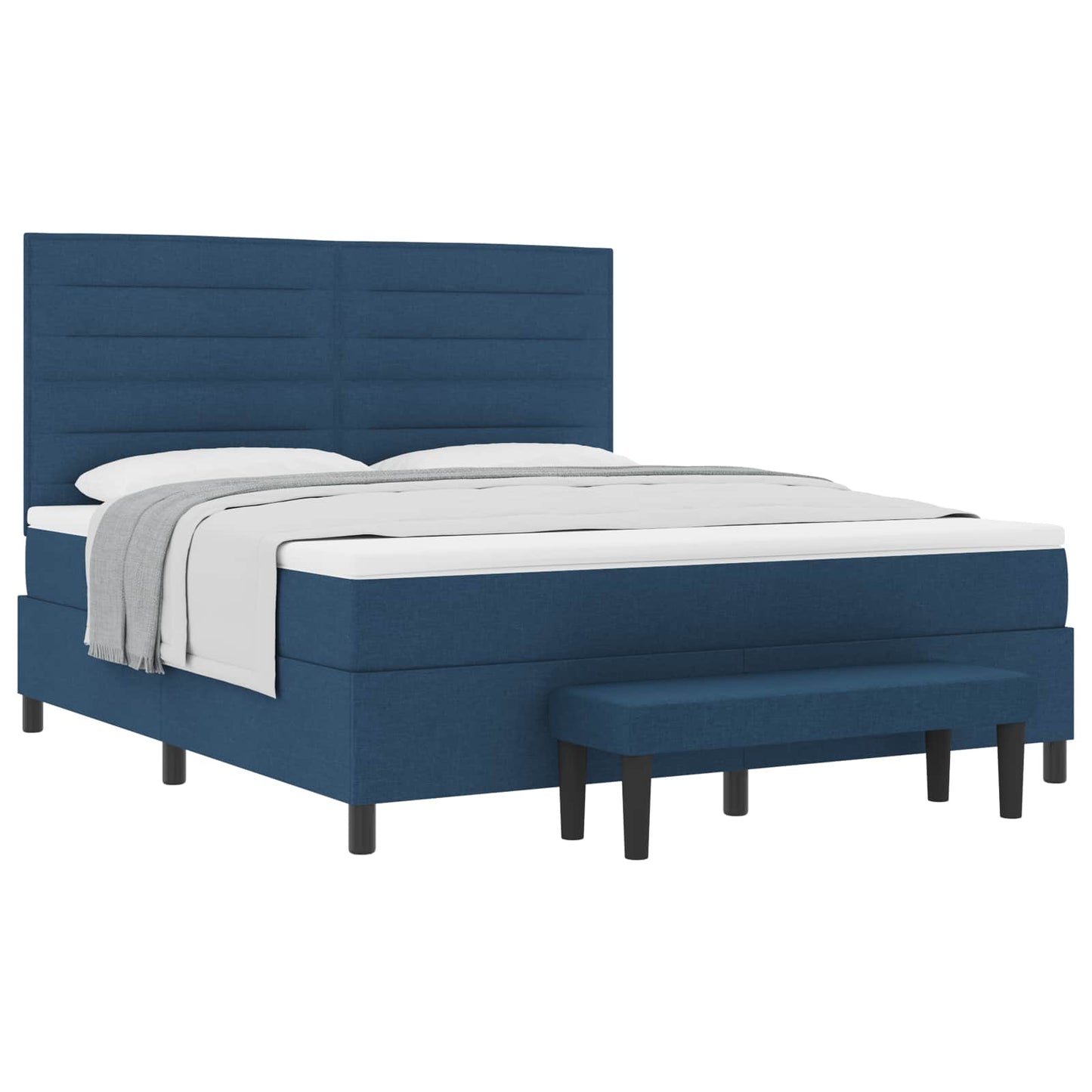 vidaXL Κρεβάτι με ελατήρια με κεφαλάρι Μπλε 180 x 200 cm ύφασμα