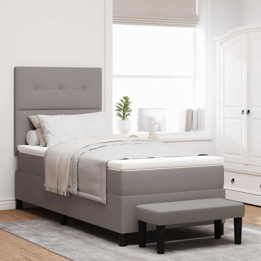 vidaXL Κρεβάτι με ελατήρια με κεφαλάρι Taupe 90 x 190 cm ύφασμα
