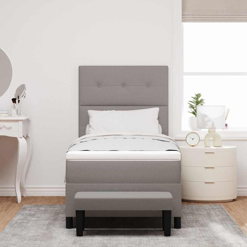 vidaXL Κρεβάτι με ελατήρια με κεφαλάρι Taupe 90 x 190 cm ύφασμα