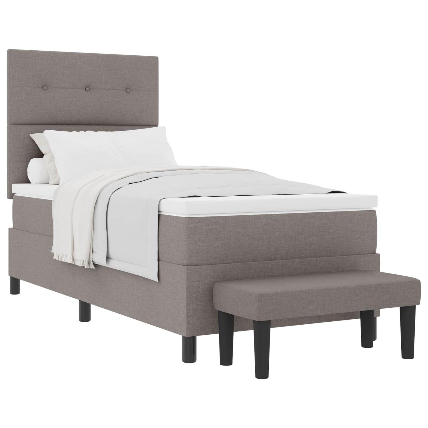 vidaXL Κρεβάτι με ελατήρια με κεφαλάρι Taupe 90 x 190 cm ύφασμα