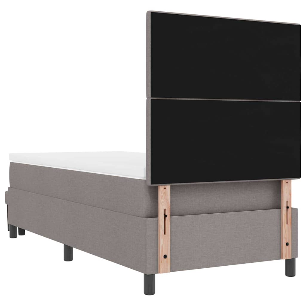 vidaXL Κρεβάτι με ελατήρια με κεφαλάρι Taupe 90 x 190 cm ύφασμα