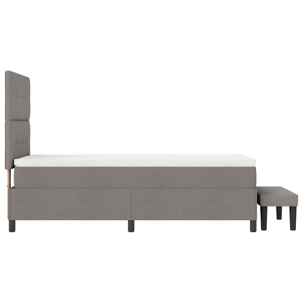 vidaXL Κρεβάτι με ελατήρια με κεφαλάρι Taupe 90 x 190 cm ύφασμα