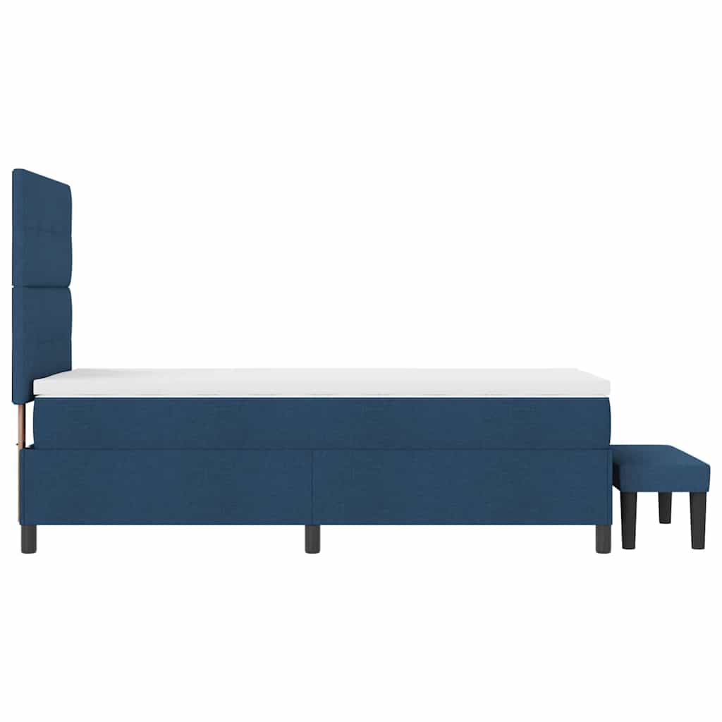 vidaXL Κρεβάτι με ελατήρια με κεφαλάρι Μπλε 90 x 190 cm ύφασμα