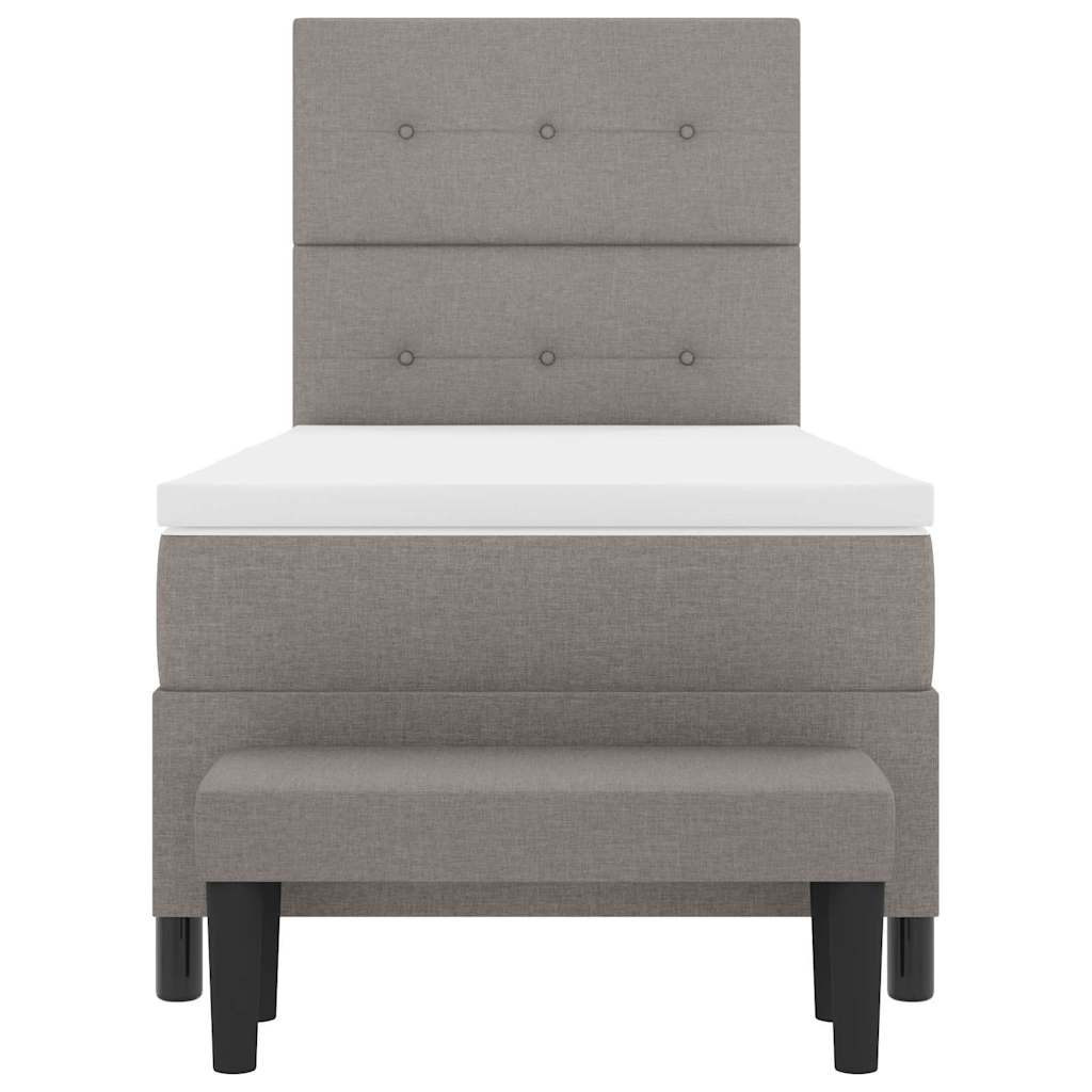 vidaXL Κρεβάτι με ελατήρια με στρώμα Taupe 90 x 200 cm ύφασμα