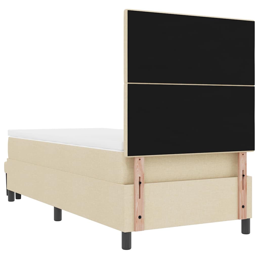 vidaXL Κρεβάτι με ελατήρια με στρώμα Κρεμ 100 x 200 cm ύφασμα