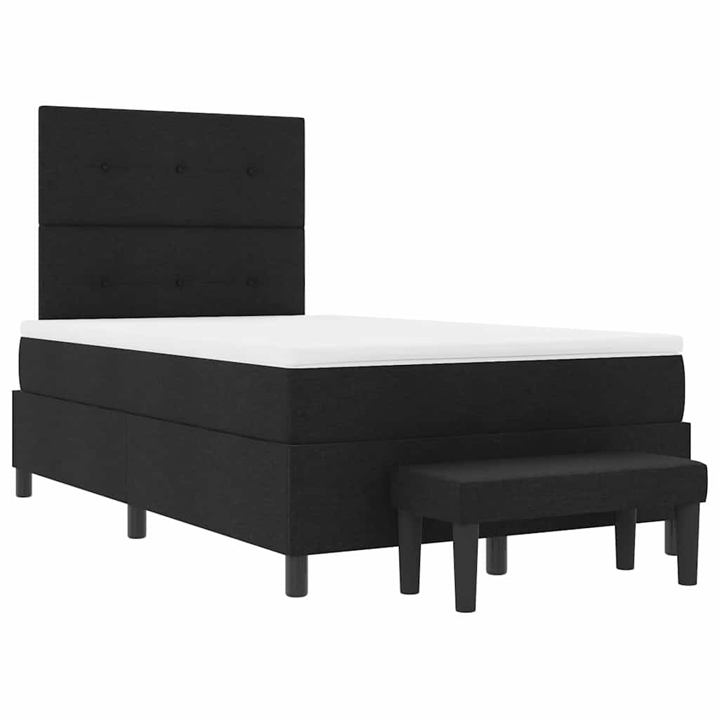 vidaXL Κρεβάτι με ελατήρια με μαξιλάρι Μαύρο 120 x 190 cm ύφασμα