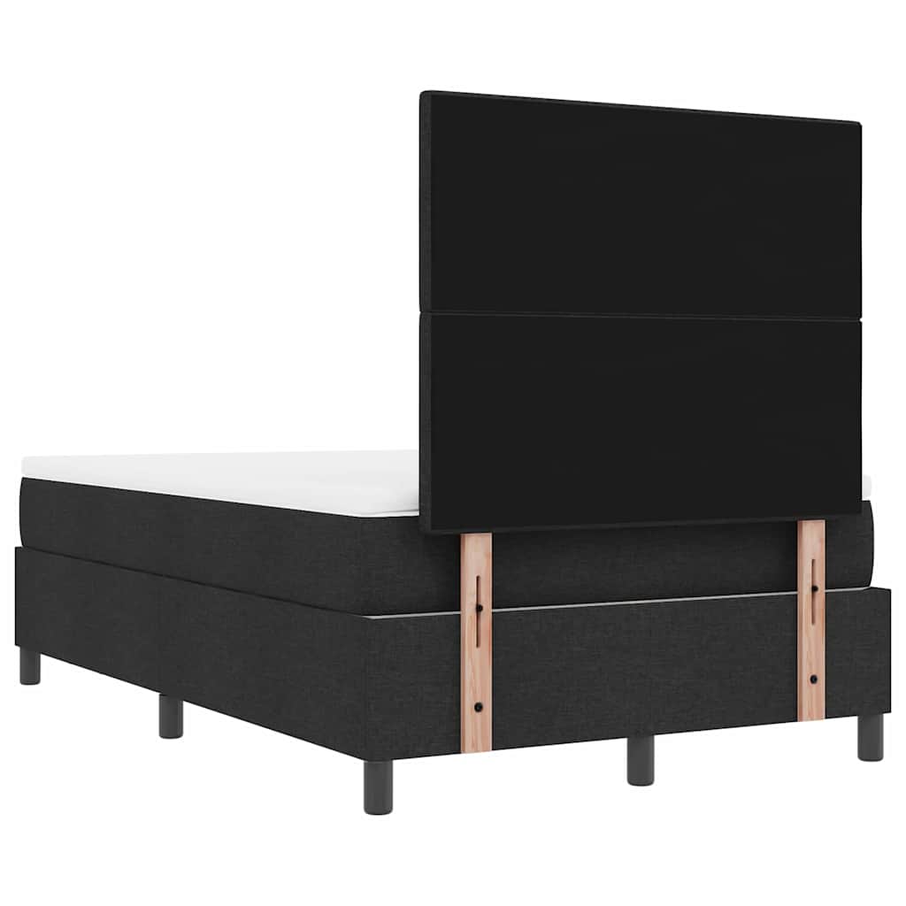 vidaXL Κρεβάτι με ελατήρια με μαξιλάρι Μαύρο 120 x 190 cm ύφασμα