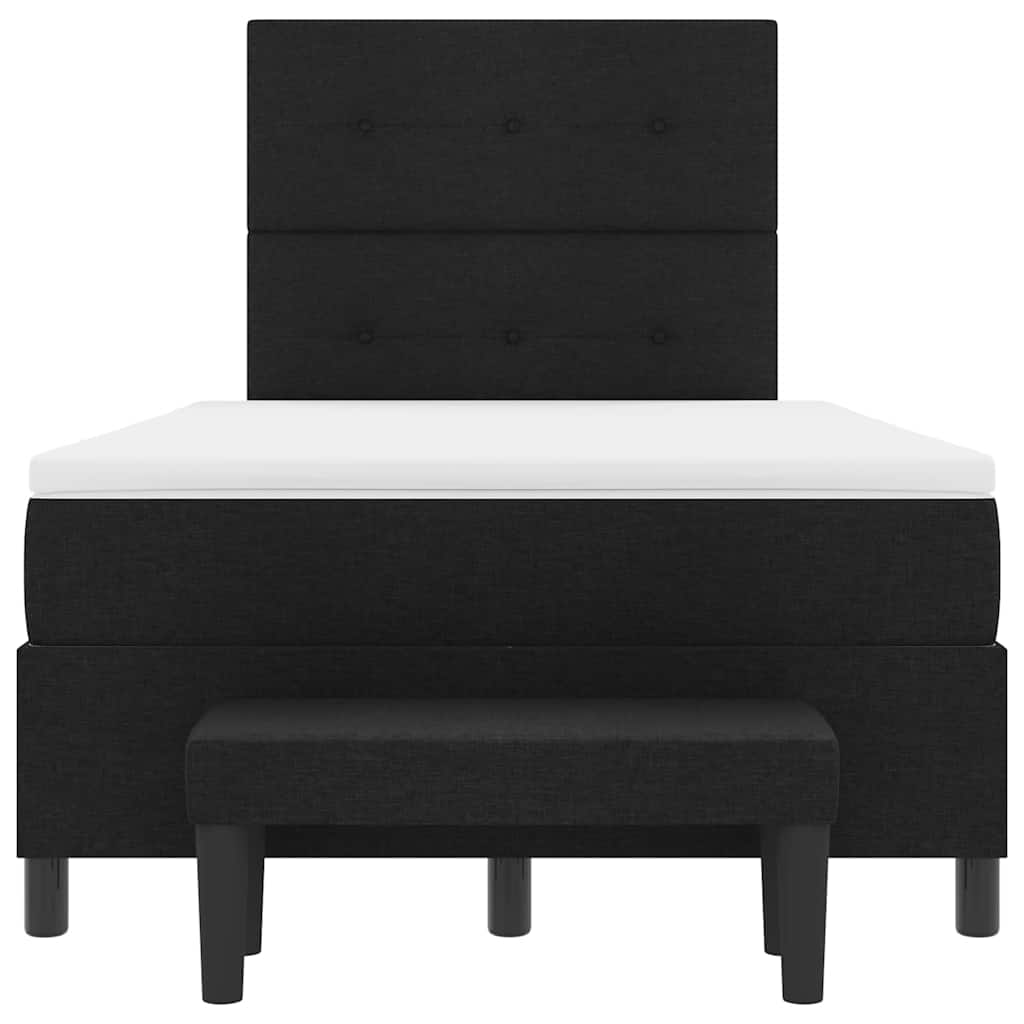 vidaXL Κρεβάτι με ελατήρια με μαξιλάρι Μαύρο 120 x 190 cm ύφασμα
