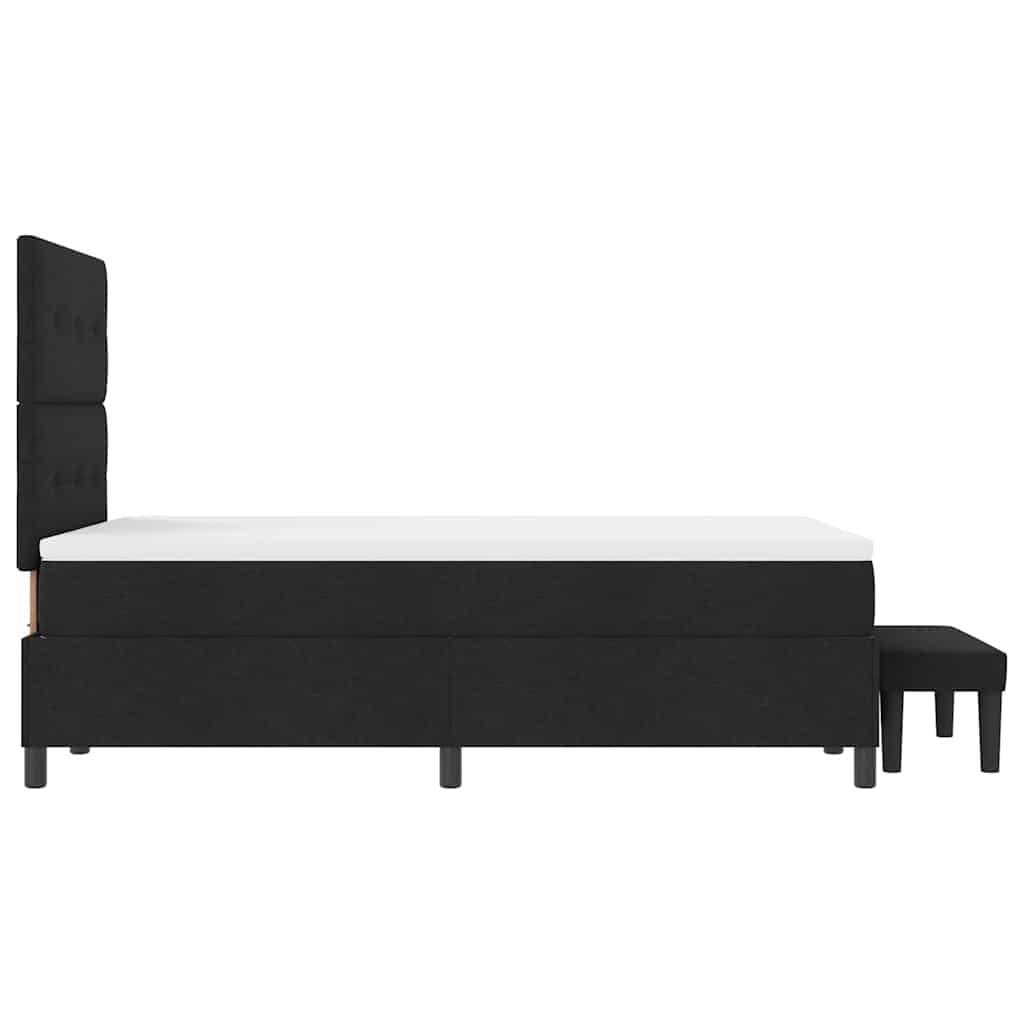 vidaXL Κρεβάτι με ελατήρια με μαξιλάρι Μαύρο 120 x 190 cm ύφασμα