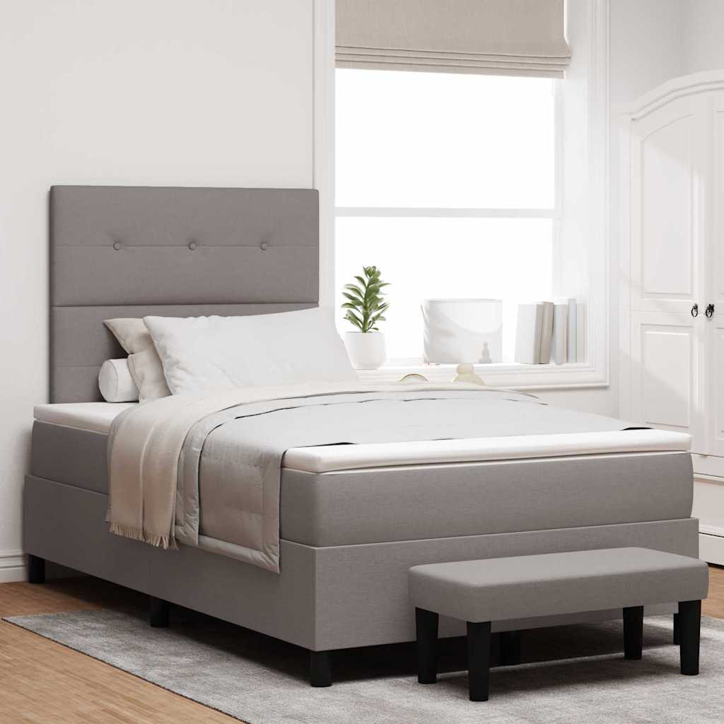 vidaXL Κρεβάτι με ελατήρια με κεφαλάρι Taupe 120 x 190 cm ύφασμα
