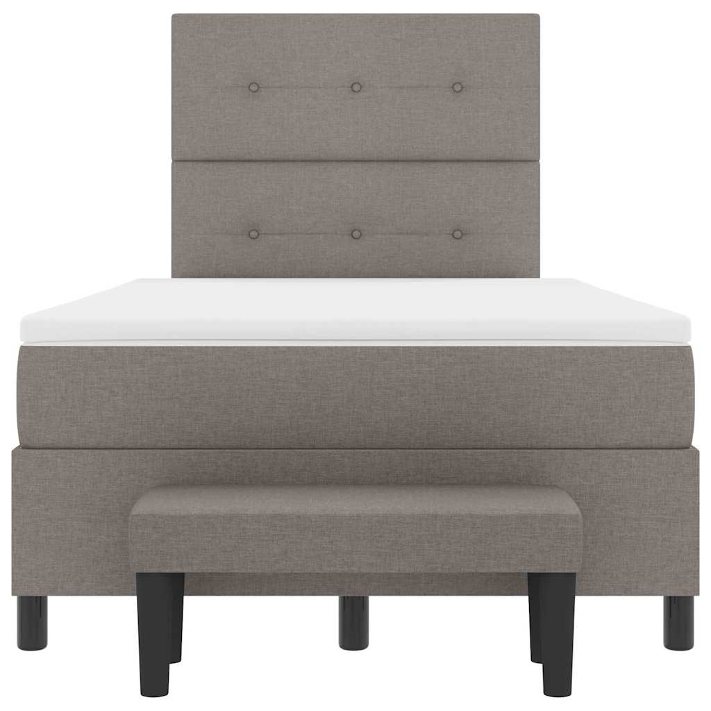 vidaXL Κρεβάτι με ελατήρια με κεφαλάρι Taupe 120 x 190 cm ύφασμα