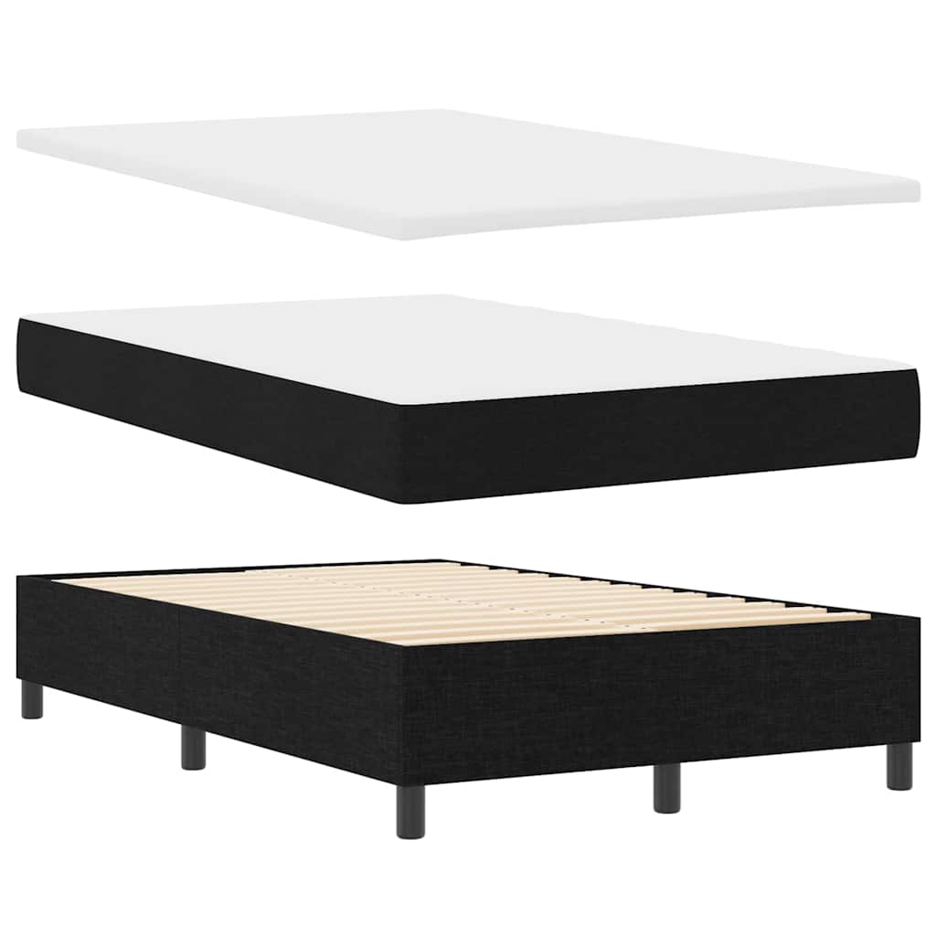 vidaXL Κρεβάτι με ελατήρια με μαξιλάρι Μαύρο 120 x 200 cm ύφασμα