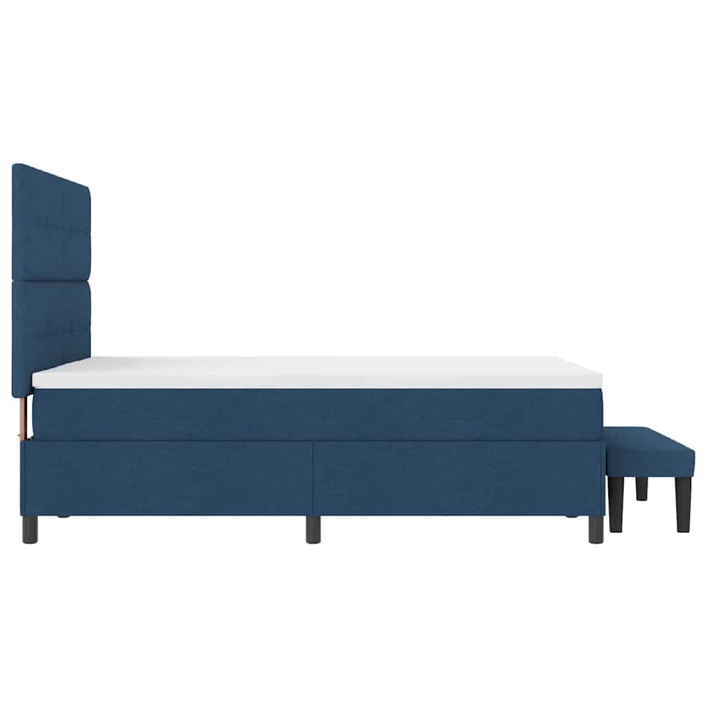 vidaXL Κρεβάτι με ελατήρια με κεφαλάρι Μπλε 140 x 190 cm ύφασμα