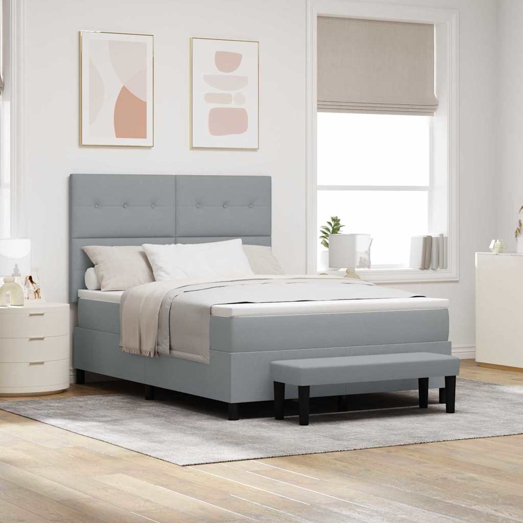 vidaXL Κρεβάτι με ελατήρια Ανοιχτό γκρι 160 x 200 cm ύφασμα