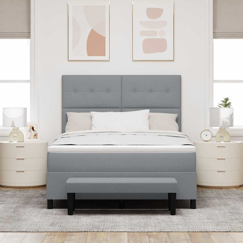 vidaXL Κρεβάτι με ελατήρια Ανοιχτό γκρι 160 x 200 cm ύφασμα