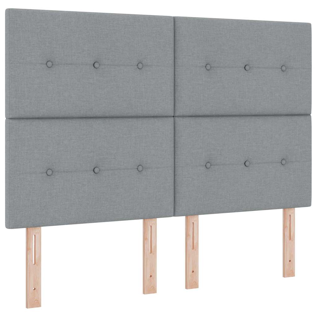vidaXL Κρεβάτι με ελατήρια Ανοιχτό γκρι 160 x 200 cm ύφασμα
