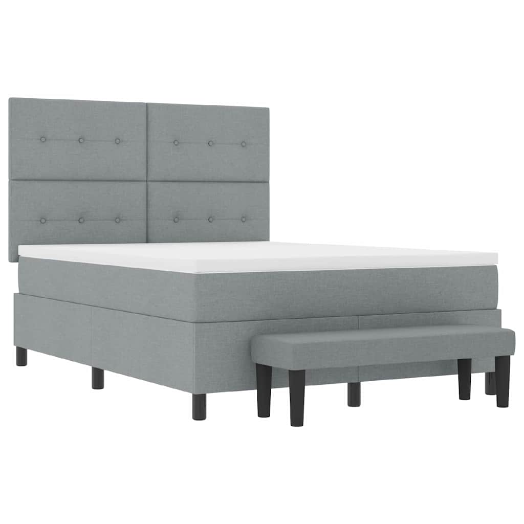vidaXL Κρεβάτι με ελατήρια Ανοιχτό γκρι 160 x 200 cm ύφασμα