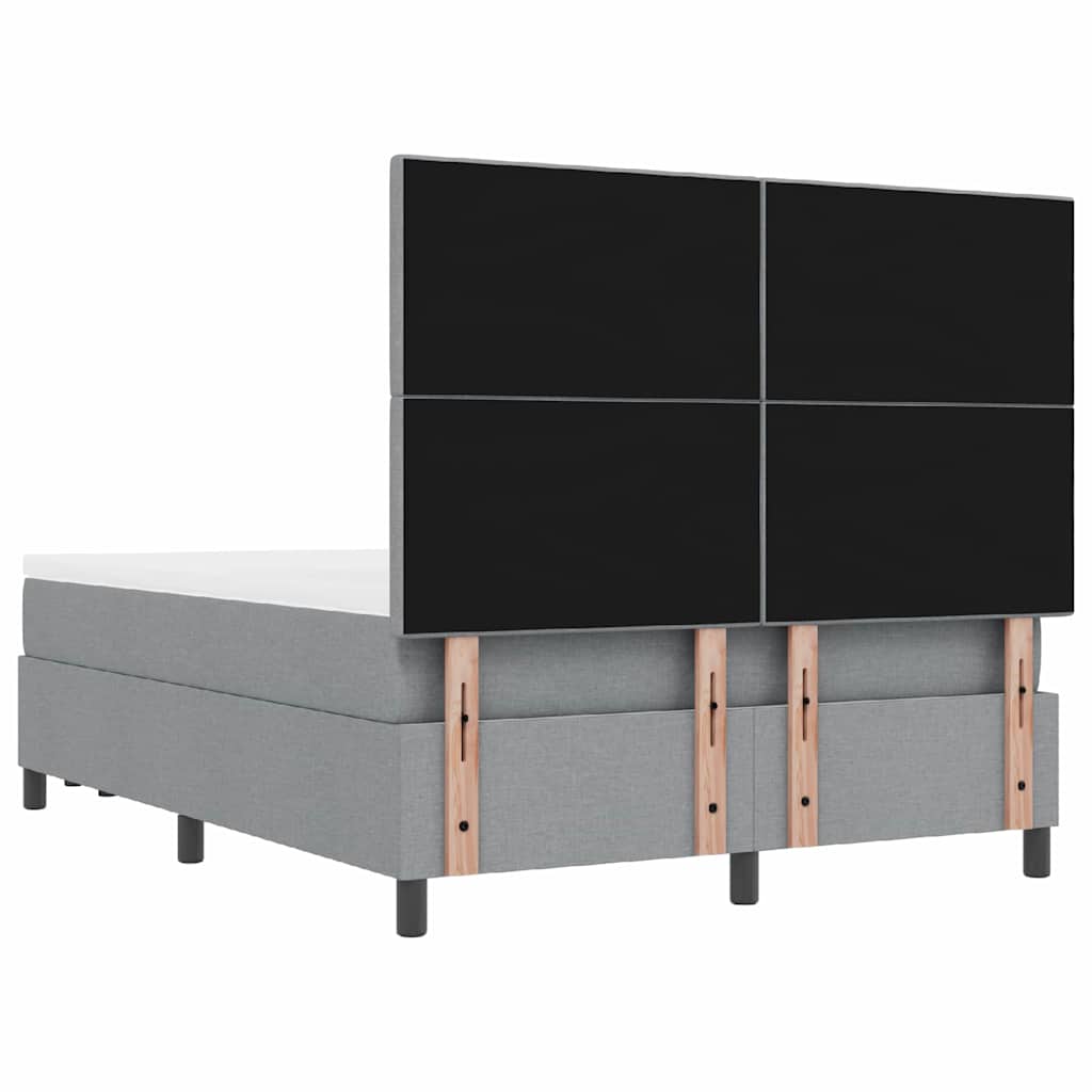 vidaXL Κρεβάτι με ελατήρια Ανοιχτό γκρι 160 x 200 cm ύφασμα