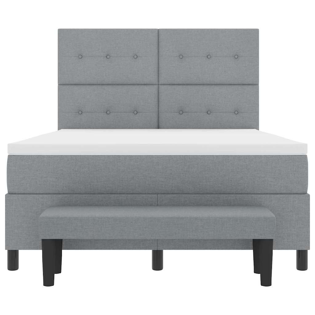 vidaXL Κρεβάτι με ελατήρια Ανοιχτό γκρι 160 x 200 cm ύφασμα