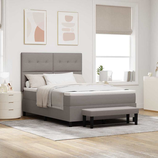 vidaXL Κρεβάτι με ελατήρια με κεφαλάρι Taupe 160 x 200 cm ύφασμα