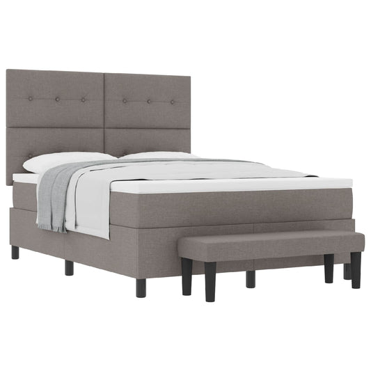vidaXL Κρεβάτι με ελατήρια με κεφαλάρι Taupe 160 x 200 cm ύφασμα