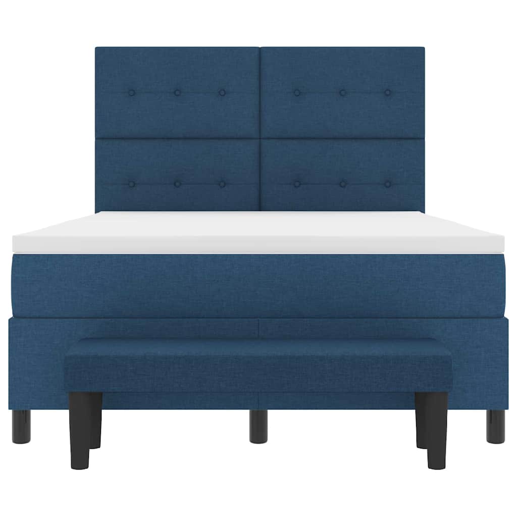 vidaXL Κρεβάτι με ελατήρια με κεφαλάρι Μπλε 160 x 200 cm ύφασμα