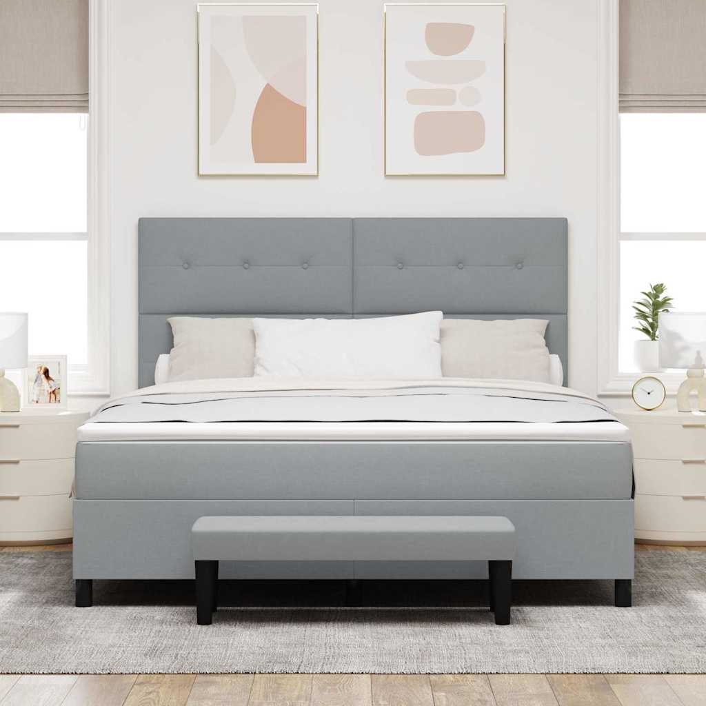 vidaXL Κρεβάτι με ελατήρια Ανοιχτό γκρι 180 x 200 cm ύφασμα