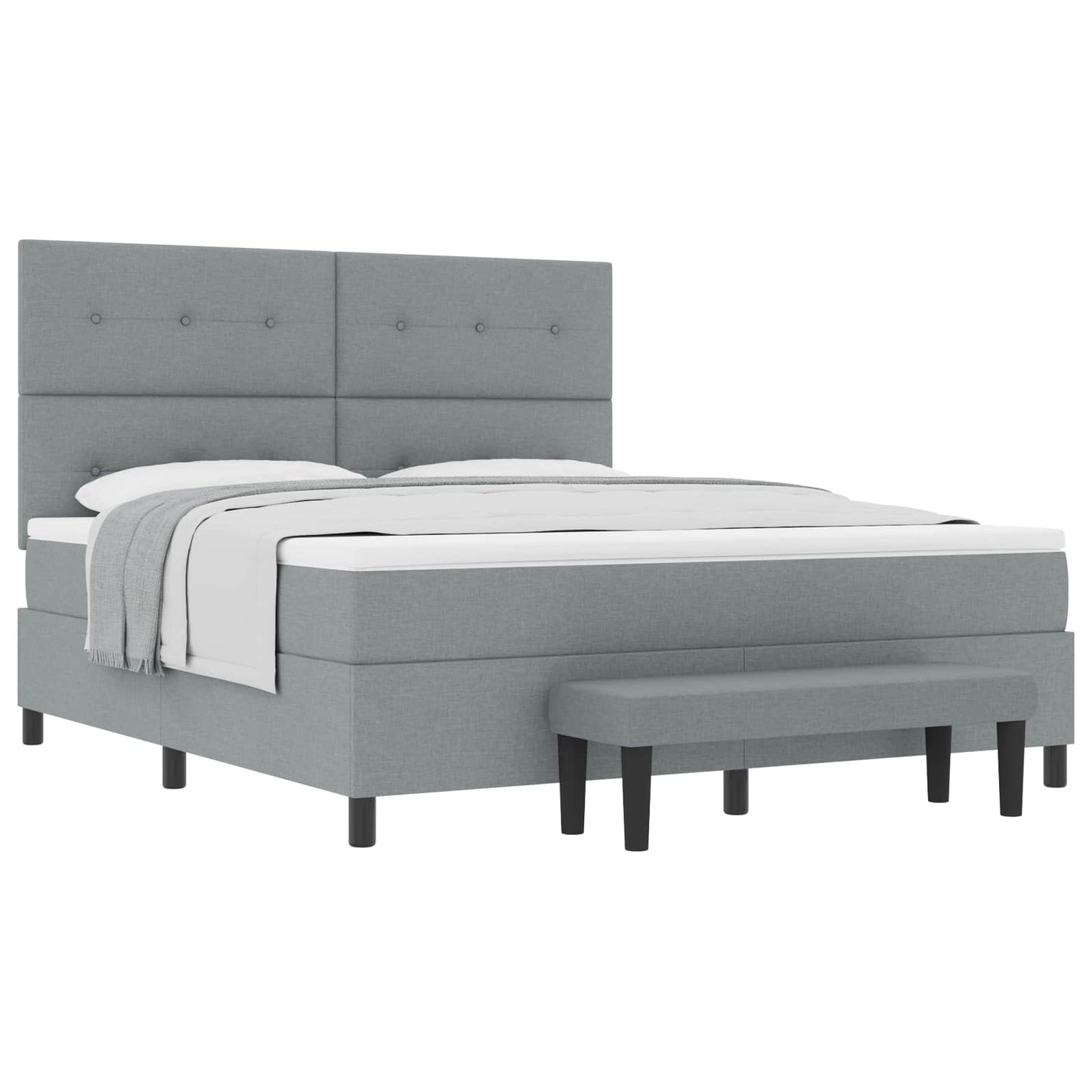 vidaXL Κρεβάτι με ελατήρια Ανοιχτό γκρι 180 x 200 cm ύφασμα