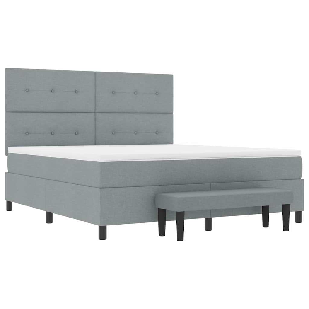 vidaXL Κρεβάτι με ελατήρια Ανοιχτό γκρι 180 x 200 cm ύφασμα