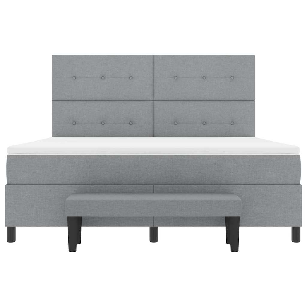 vidaXL Κρεβάτι με ελατήρια Ανοιχτό γκρι 180 x 200 cm ύφασμα