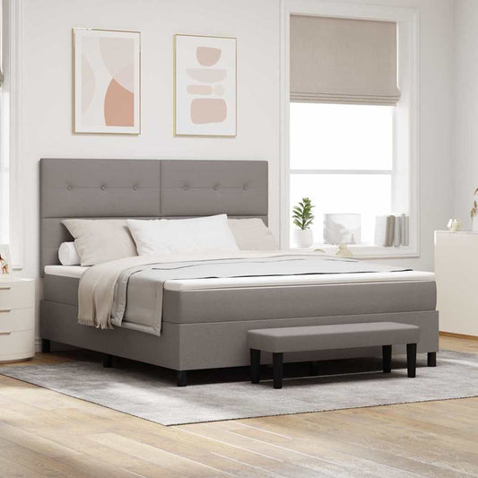 vidaXL Κρεβάτι με ελατήρια με κεφαλάρι Taupe 180 x 200 cm ύφασμα