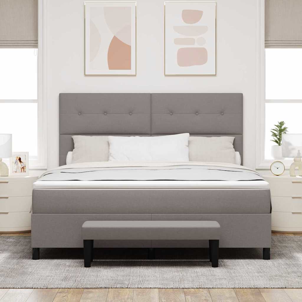vidaXL Κρεβάτι με ελατήρια με στρώμα Taupe 180 x 200 cm ύφασμα