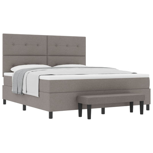 vidaXL Κρεβάτι με ελατήρια με κεφαλάρι Taupe 180 x 200 cm ύφασμα