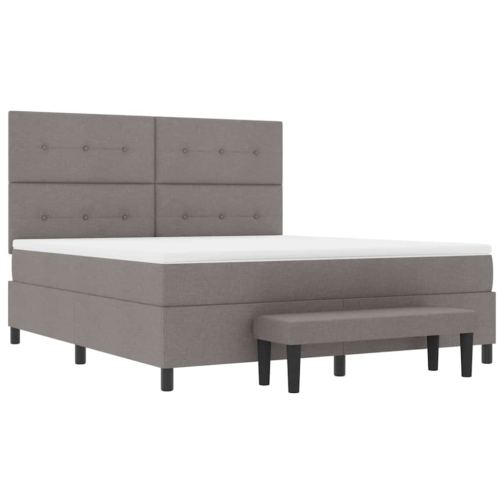 vidaXL Κρεβάτι με ελατήρια με στρώμα Taupe 180 x 200 cm ύφασμα