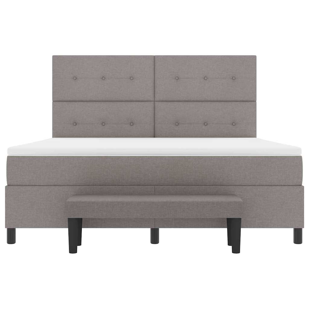 vidaXL Κρεβάτι με ελατήρια με στρώμα Taupe 180 x 200 cm ύφασμα