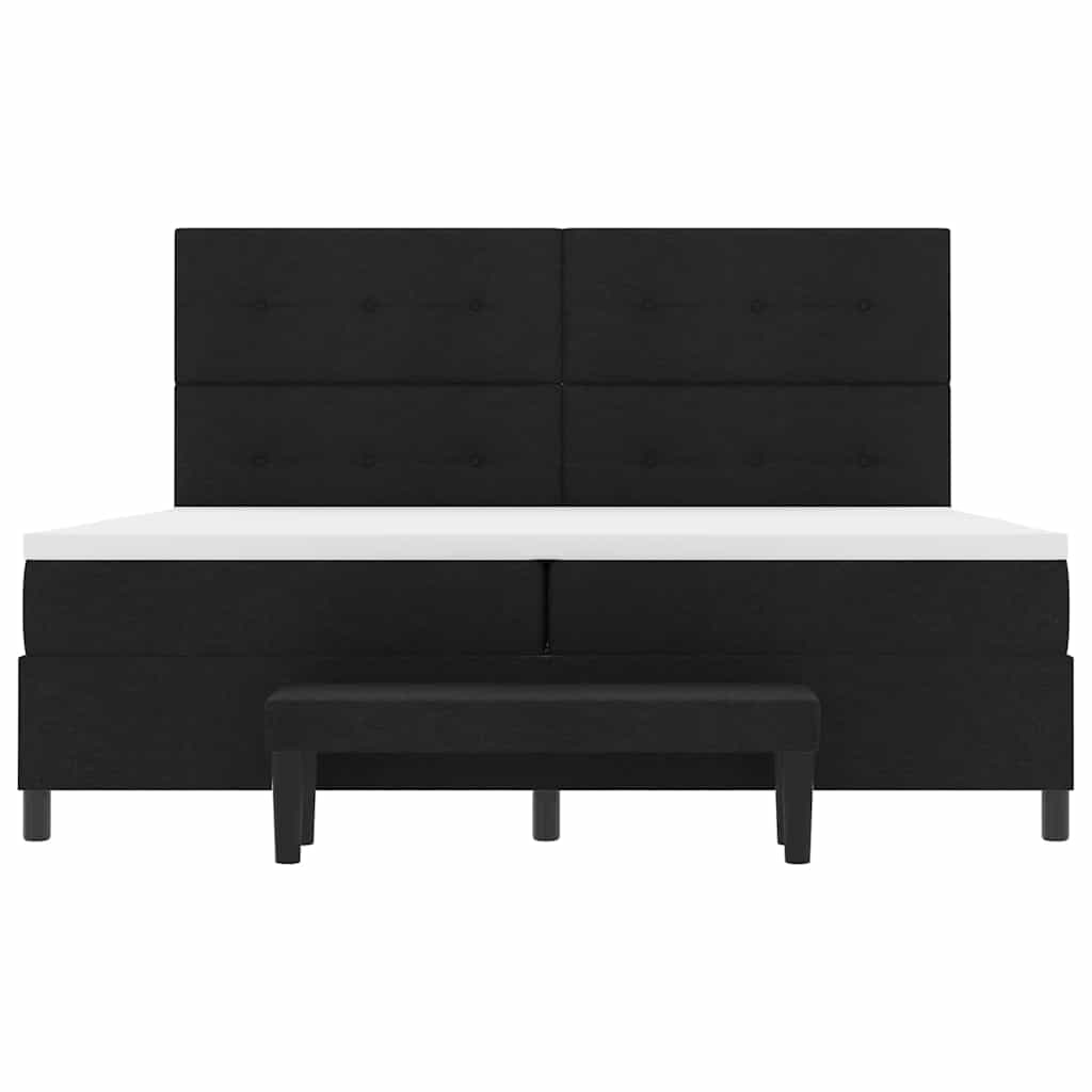 vidaXL Κρεβάτι με ελατήρια με κεφαλάρι Μαύρο 200 x 200 cm ύφασμα