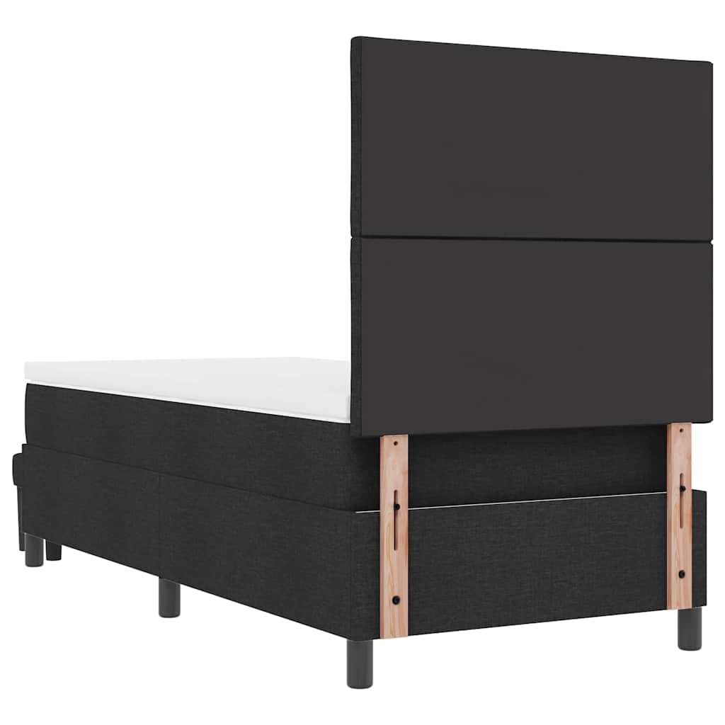vidaXL Κρεβάτι με ελατήρια με κεφαλάρι Μαύρο 90 x 200 cm ύφασμα