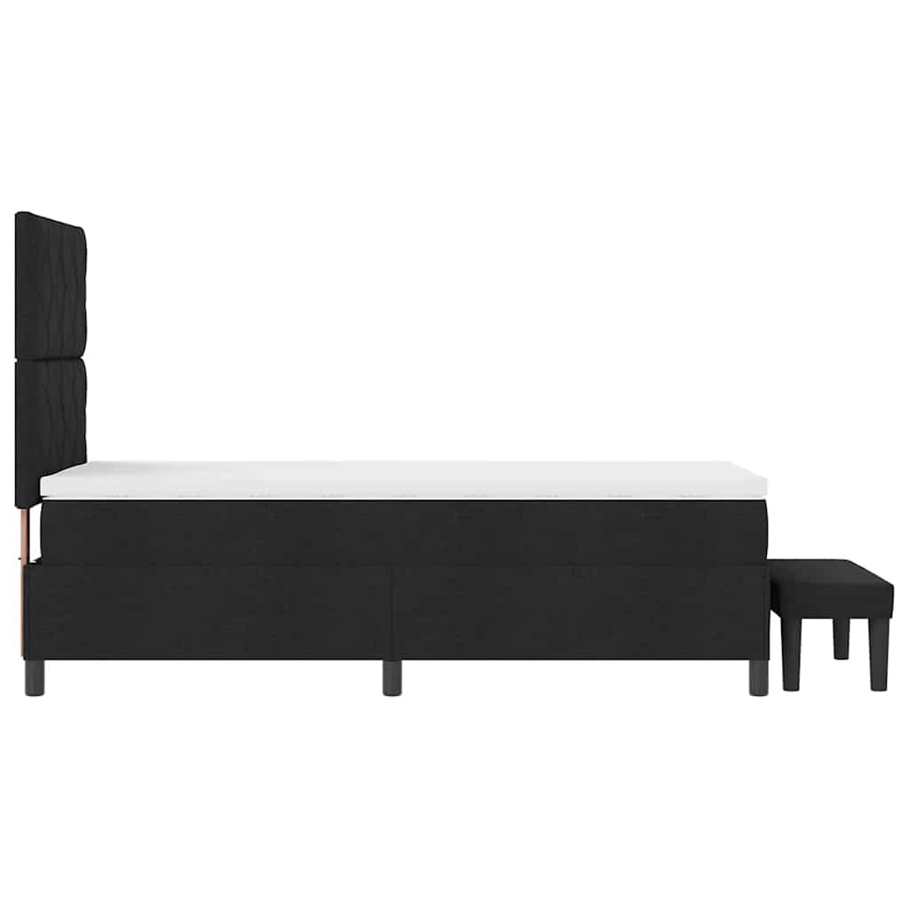 vidaXL Κρεβάτι με ελατήρια με κεφαλάρι Μαύρο 90 x 200 cm ύφασμα