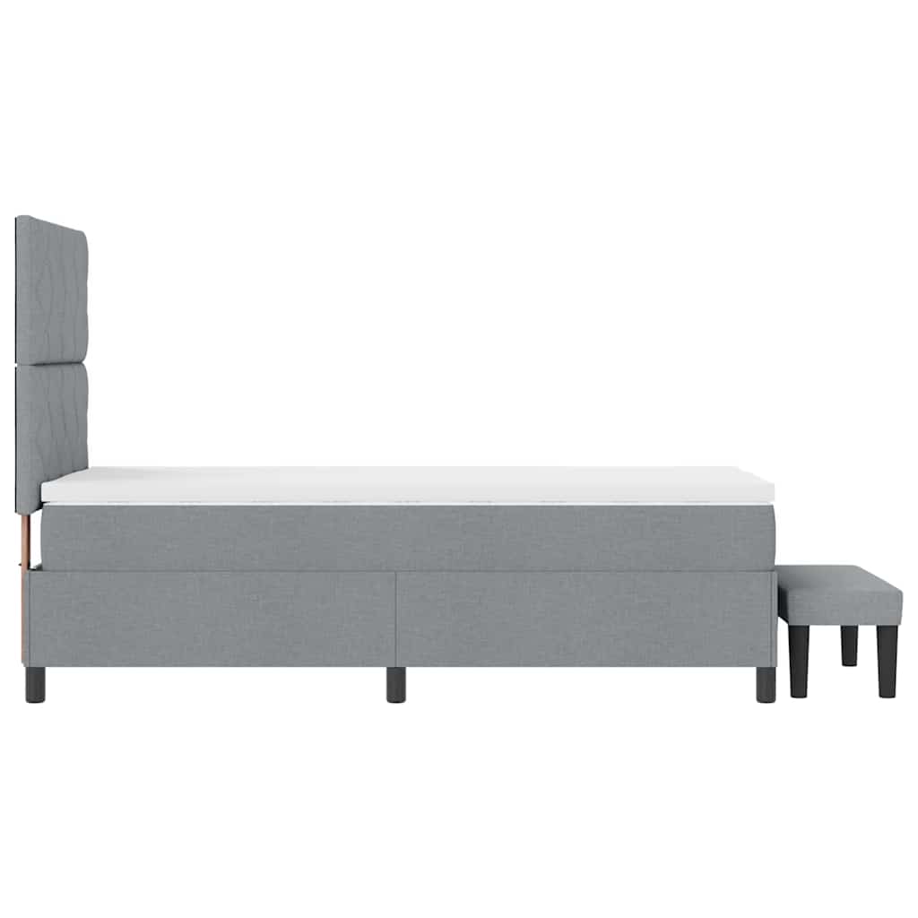 vidaXL Κρεβάτι με ελατήρια Ανοιχτό γκρι 100 x 200 cm ύφασμα