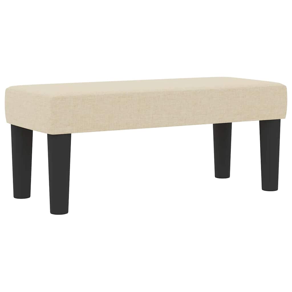 vidaXL Κρεβάτι με ελατήρια με κεφαλάρι Κρεμ 100 x 200 cm ύφασμα