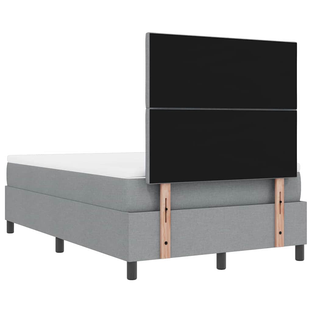 vidaXL Κρεβάτι με ελατήρια Ανοιχτό γκρι 120 x 190 cm ύφασμα