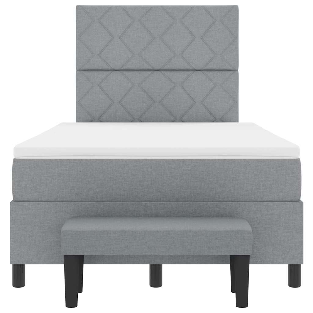 vidaXL Κρεβάτι με ελατήρια Ανοιχτό γκρι 120 x 190 cm ύφασμα