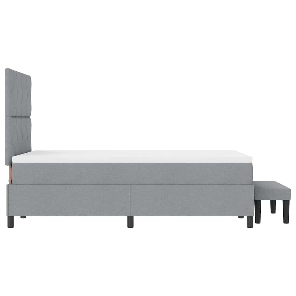vidaXL Κρεβάτι με ελατήρια Ανοιχτό γκρι 120 x 190 cm ύφασμα