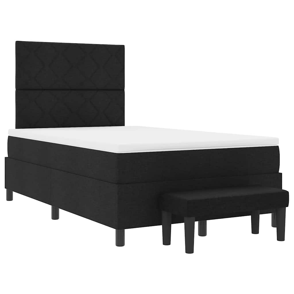 vidaXL Κρεβάτι με ελατήρια με κεφαλάρι Μαύρο 120 x 190 cm ύφασμα